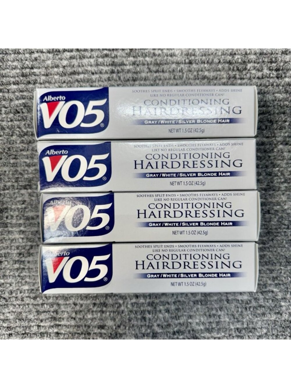 4 pack - Alberto VO5 Gray/White/Silver Blonde Conditioning Hairdressing 1.5oz